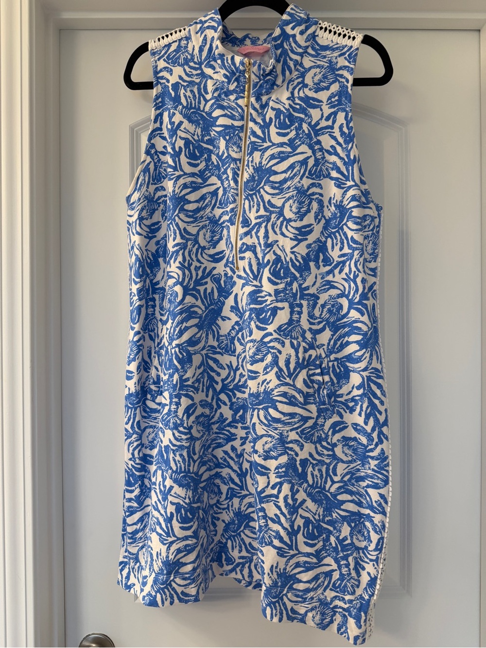 Lilly Pulitzer Popover Dress Large Blue Lobster